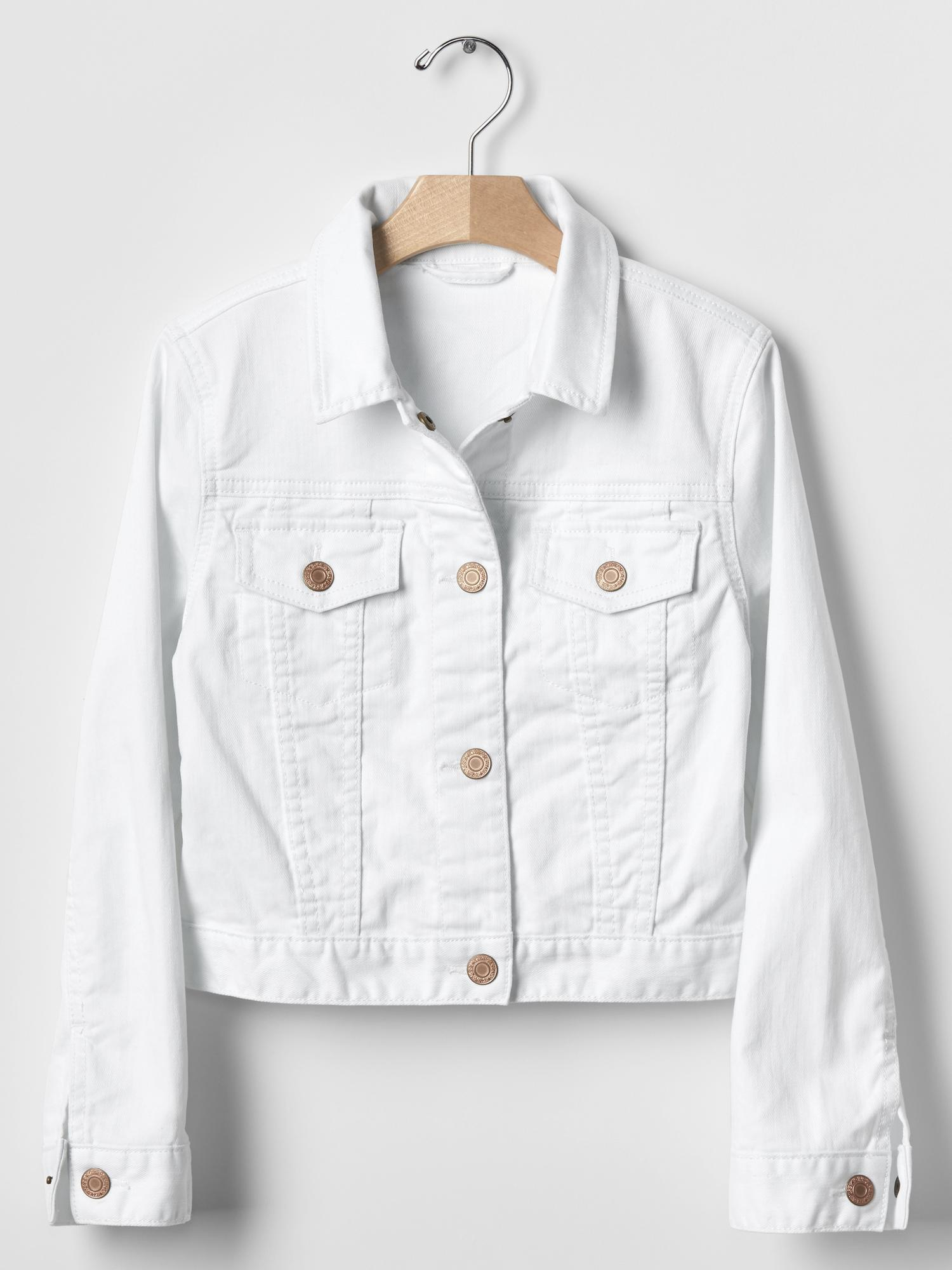 Gap 1969 Short Stain Resistant Denim Jacket in White Denim (White) Lyst